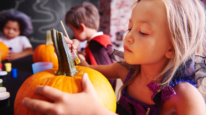 Pumpkin Painting Party at Art Studio Hamptons in Westhampton Beach, New York.